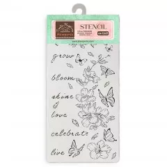 Stamperia Thick Stencil - Secret Diary - Flowers and Butterfly