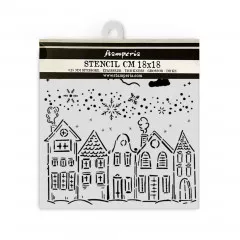 Stamperia Thick Stencil - Classic Christmas - Houses