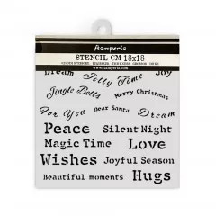 Stamperia Thick Stencil - Classic Christmas - Quotes