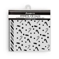 Stamperia Thick Stencil - Candy Christmas - Candycanes Pattern