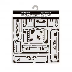 Stamperia Thick Stencil - Art of Travelling - Suitcases