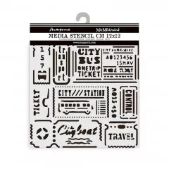 Stamperia Thick Stencil - Art of Travelling - Tickets