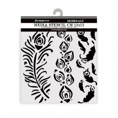 Stamperia Thick Stencil - Masquerade - Feathers