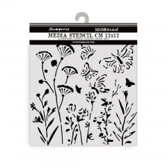 Stamperia Thick Stencil - Poppies and Butterfly