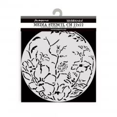 Stamperia Thick Stencil - Round Frame with Flowers