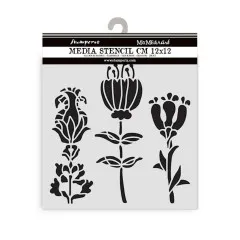 Stamperia Thick Stencil - Furry Friends - Stylized Flowers