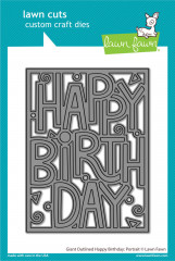 Lawn Cuts Custom Craft Dies - Giant Outlined Happy Birthday (Hochformat)