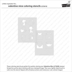 Lawn Fawn Coloring Stencils - Valentine Mice