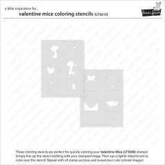 Lawn Fawn Coloring Stencils - Valentine Mice