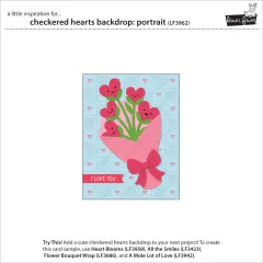Lawn Cuts Dies - Checkered Hearts Backdrop Portrait Stand-Alone