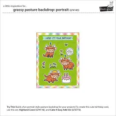 Lawn Cuts Dies - Grassy Pasture Backdrop Portrait Stand-Alone