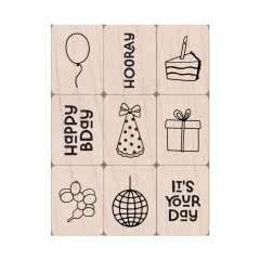 Hero Arts - Mini Tub Woodblock Stamps - Birthday