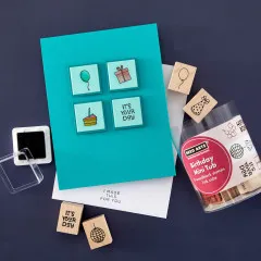 Hero Arts - Mini Tub Woodblock Stamps - Birthday