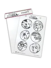 Dina Wakley Media Cling Stamps - Circled
