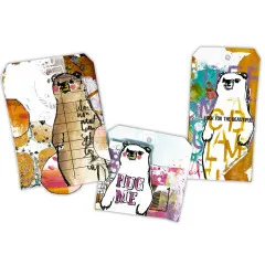 Dina Wakley Media Cling Stamps - Scribbly Bears