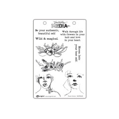 Dina Wakley Media Cling Stamps - Flower Crowns