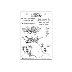 Dina Wakley Media Cling Stamps - Flower Crowns