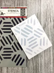 Dina Wakley Media Stencil - Fractured Hexagons