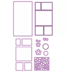 Multi Frame Die - Springtime Greetings - Slimline Flowers