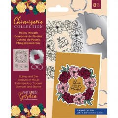 Clear Stamps and Die - Chinoiserie Collection Peony Wreath