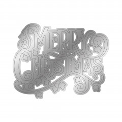 Metal Cutting Die - Holly & Ivy - Merry Christmas Greeting