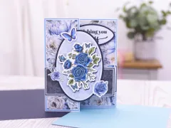 Clear Stamp & Cutting Die - Midnight Floral - Butterfly & Rose Blooms