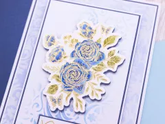 Clear Stamp & Cutting Die - Midnight Floral - Butterfly & Rose Blooms