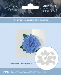 Midnight Floral - 3D Template Pop Up Rose