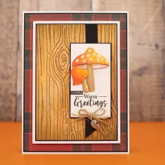 Metal Cutting Die - Thankful & Blessed - Forest Mushroom