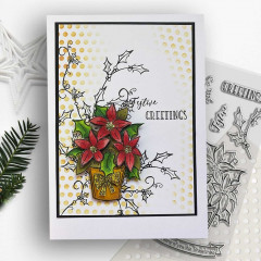 Polkadoodles Clear Stamps - Poinsettia Greetings