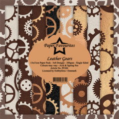 Paper Favourites Leather Gears 6x6 Paper Pack