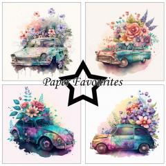 Paper Favourites - Floral Cars - 6x6 Paper Pack