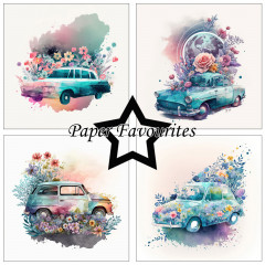 Paper Favourites - Floral Cars - 12x12 Paper Pack