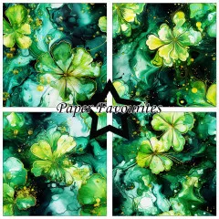 Paper Favourites - Alcohol Ink - Lucky Clover - 12x12 Paper Pack