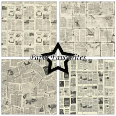 Paper Favourites - Vintage Newspaper - 12x12 Paper Pack