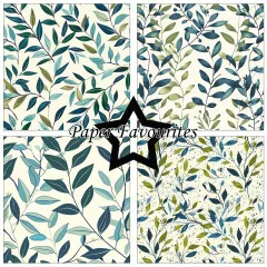 Paper Favourites - Vintage Green Leaves - 12x12 Paper Pack