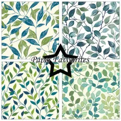 Paper Favourites - Vintage Green Leaves - 12x12 Paper Pack