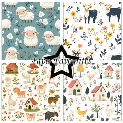 Paper Favourites - Cute Farm Animals - 12x12 Paper Pack