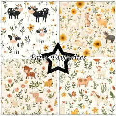Paper Favourites - Cute Farm Animals - 12x12 Paper Pack