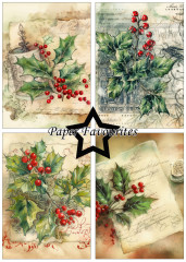 Paper Favourites - Vintage Holly - A5 Paper Pack