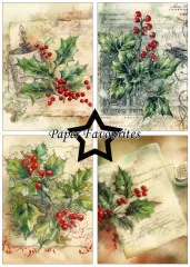 Paper Favourites - Vintage Holly - A5 Paper Pack