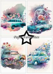 Paper Favourites - Floral Cars - A5 Paper Pack