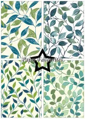 Paper Favourites - Vintage Green Leaves - A5 Paper Pack