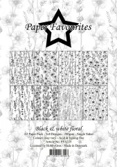 Paper Favourites - Black & White Floral - A5 Paper Pack