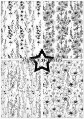 Paper Favourites - Black & White Floral - A5 Paper Pack
