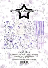 Paper Favourites - Purple Floral - A5 Paper Pack