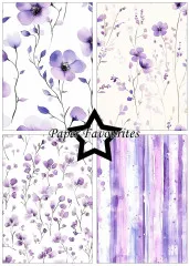 Paper Favourites - Purple Floral - A5 Paper Pack