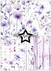 Paper Favourites - Purple Floral - A5 Paper Pack