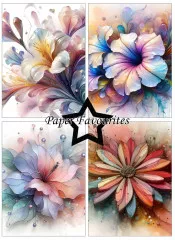 Paper Favourites - Abstract Flowers - A6 Paper Pack