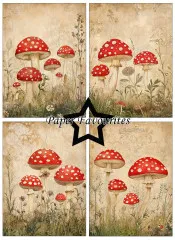 Paper Favourites - Rustic Mushrooms - A6 Paper Pack